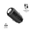 FIXED Dual USB-C Car Charger 30W + USB-C/Lightning Cable, black