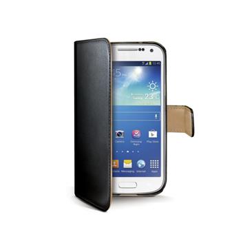 Case book type cell wall for Samsung Galaxy S4 mini, PU leather, black