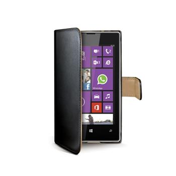 Pouzdro typu kniha CELLY Wally pro Nokia Lumia 520/525, PU kůže, černé