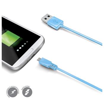 DCELLY USB data cable with microUSB connector, blue
