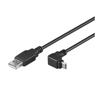 USB datový kabel PremiumCord s konektorem microUSB, lomený 90°, 1,8m, bulk