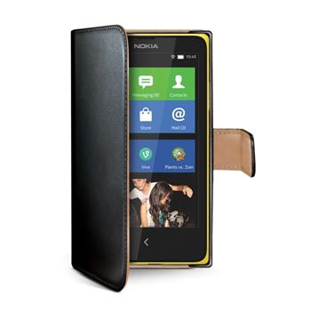 Pouzdro typu kniha CELLY Wally pro Nokia Lumia 630/635, PU kůže, černé