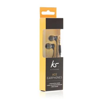 In-ear sluchátka KitSound Ace s mikrofonem, 3,5 mm jack, černá