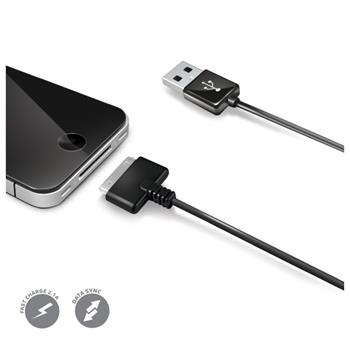 DCELLY USB-Datenkabel für Apple-Geräte mit 30-poligem Anschluss, schwarz