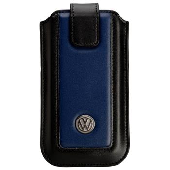 Kožené pouzdro Volkswagen Dual Case se zavíráním, velikost M, modročerné