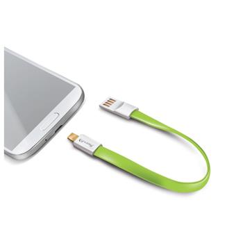 Magnetický datový USB kabel CELLY s konektorem microUSB, zelený