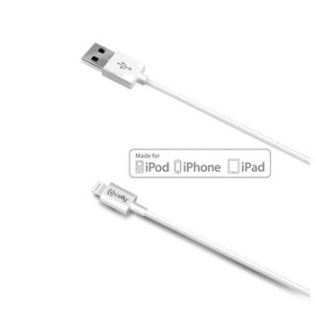 Datový USB kabel CELLY pro přístroje Apple s konektorem Lightning, 2M, bílý