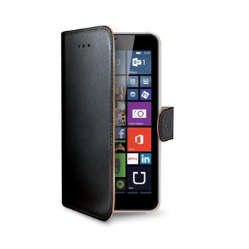 Pouzdro typu kniha CELLY Wally pro Microsoft Lumia 640 XL / Dual SIM, PU kůže, černé - pouze pro černou a bílou variantu