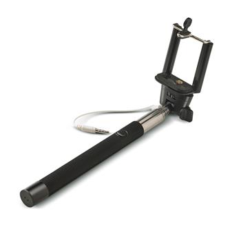 Selfie stick CELLY, spoušť přes 3,5mm jack, drážka proti protáčení, černá