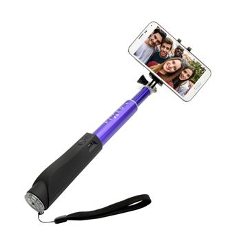 Teleskopický selfie stick FIXED v luxusním hliníkovém provedení s BT spouští, modrý