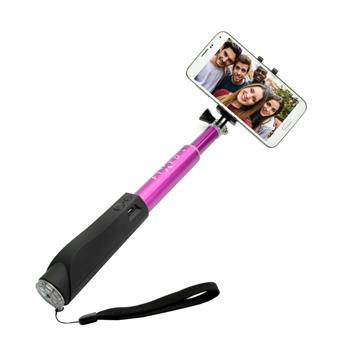 Teleskopický selfie stick FIXED v luxusním hliníkovém provedení s BT spouští, růžový