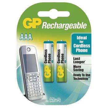 Dobíjecí baterie GP NiMH do DECT telefonů HR03 (AAA), 650mAh, 2ks