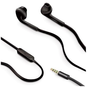 Stereo sluchátka CELLY s mikrofonem, 3,5mm jack, flat kabel, černá