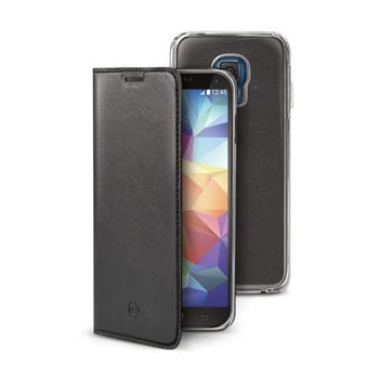 Ultra tenké pouzdro typu kniha CELLY Buddy s odnímatelnou vaničkou pro Samsung Galaxy S5 / S5 Neo, PU kůže, černé