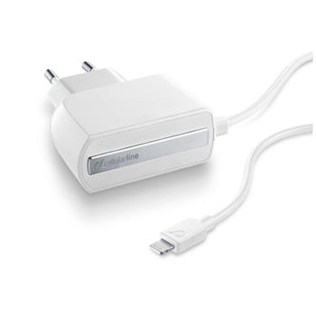 Síťová nabíječka CellularLine s konektorem Apple Lightning, 2A, bílá
