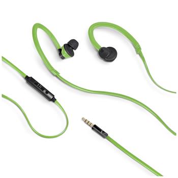 Sportovní sluchátka CELLY s mikrofonem, 3,5mm jack, flat kabel, zelená