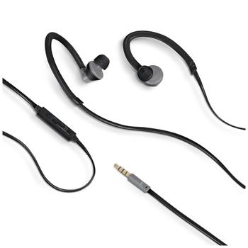 Sportovní sluchátka CELLY s mikrofonem, 3,5mm jack, flat kabel, černá