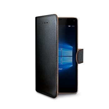 Pouzdro typu kniha CELLY Wally pro Microsoft Lumia 950, PU kůže, černé