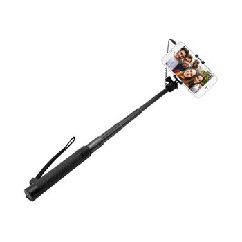 Teleskopický selfie stick FIXED v luxusním hliníkovém provedení, 3,5 mm jack, černý
