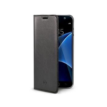 Ultra tenké pouzdro typu kniha CELLY Air pro Samsung Galaxy S7, PU kůže, černé