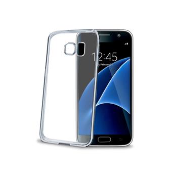 TPU pouzdro CELLY Laser - lemování s kovovým efektem pro Samsung Galaxy S7, stříbrné