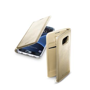 Pouzdro typu kniha CellularLine FLIP BOOK pro Samsung Galaxy S7 EDGE, zlaté