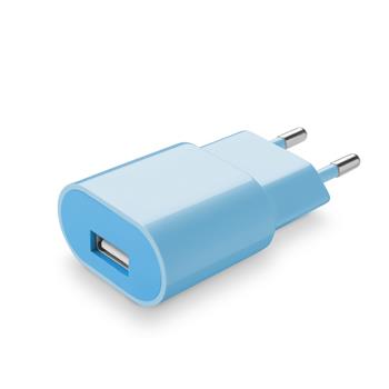 STYLE&COLOR síťová USB nabíječka Cellularline, 1A, modrá