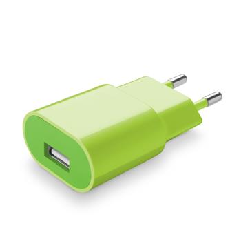STYLE&COLOR síťová USB nabíječka Cellularline, 1A, zelená