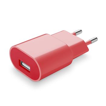 STYLE&COLOR síťová USB nabíječka Cellularline, 1A, růžová