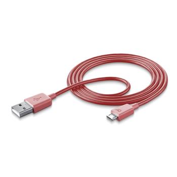 STYLE&COLOR datový kabel Cellularline s konektorem microUSB, růžový