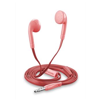 STYLE&COLOR sluchátka Cellularline BUTTERFLY, plochý kabel, 3,5 mm jack, růžová