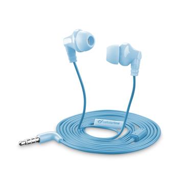 STYLE&COLOR In-ear sluchátka Cellularline CRICKET, plochý kabel, 3,5 mm jack, modrá