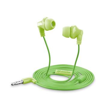 STYLE&COLOR In-ear sluchátka Cellularline CRICKET, plochý kabel, 3,5 mm jack, zelená