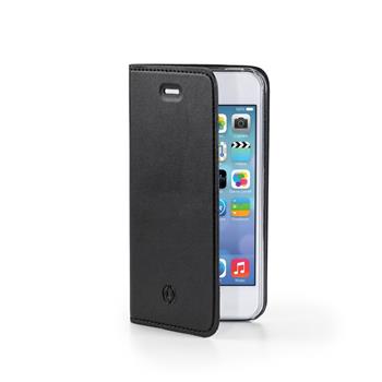 Ultra tenké pouzdro typu kniha CELLY Air pro Apple iPhone 5, PU kůže, černé
