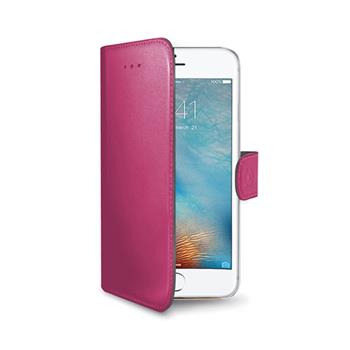 Pouzdro typu kniha CELLY Wally pro Apple iPhone 7/8, PU kůže, růžové