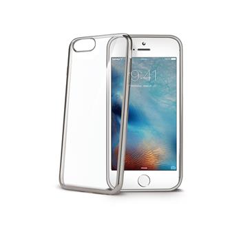 TPU pouzdro CELLY Laser - lemování s kovovým efektem pro Apple iPhone 7/8, stříbrné