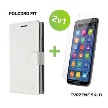 FIXED convenient package 2in1 for Lenovo A7000-housing type book FIT white + glass on display