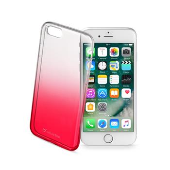 Ultratenký průhledný zadní kryt CellularLine SHADOW pro Apple iPhone 7/8, TPU, červený