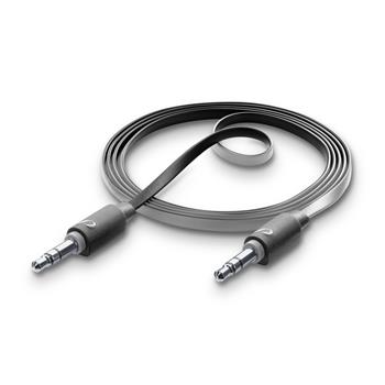 Audio kabel CellularLine MUSIC, délka 2m, plochý, 2x jack 3,5mm, černý