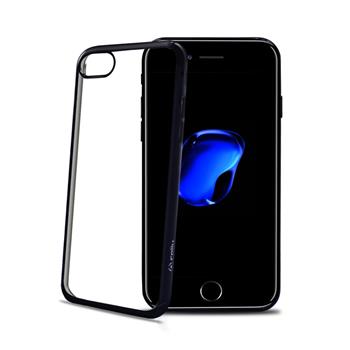 TPU pouzdro CELLY Laser - lemování s kovovým efektem pro iPhone 7 Plus/8 Plus, Black Edition