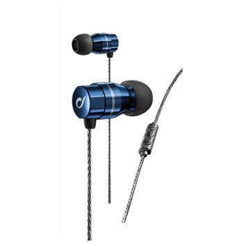 In-Ear sluchátka CELLULARLINE RHYTM, AQL® certifikace, Dual Driver Technology, metalická modrá