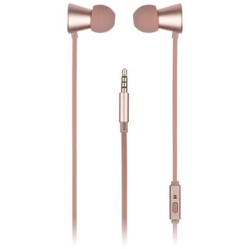 In-Ear sluchátka KITSOUND METALLICS, 3,5mm jack, plochý kabel, Rose Gold