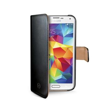Pouzdro typu kniha CELLY Wally pro Samsung Galaxy S5 mini, PU kůže, černé,rozbaleno