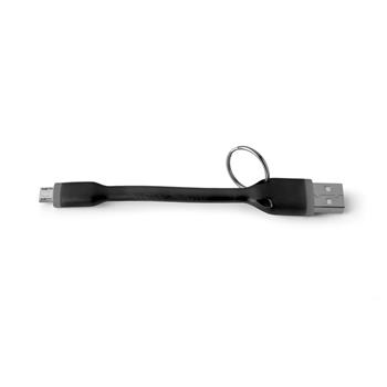 Přívěšek na klíče CELLY USB kabel s microUSB konektorem, 12 cm, černý