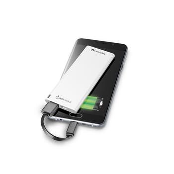 Ultrathin Power Bank CellularLine FREEPOWER SLIM mit USB-C-Anschluss, 3000mAh, weiß
