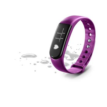 Bluetooth fitness náramok s monitorom srdcového tepu CellularLine EASYFIT TOUCH HR, fialový