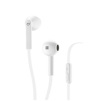 In-ear sluchátka CELLULARLINE LOUD s mikrofonem, AQL® certifikace, 3,5 mm jack, bílé