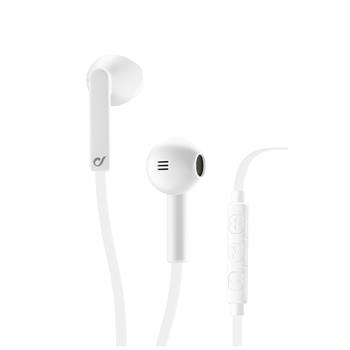 In-ear slúchadlá CellularLine LOUD UP s diaľkovým ovládaním a mikrofónom, AQL® certifikácia, 3,5 mm jack, biele