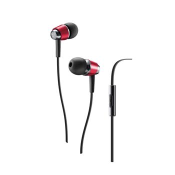 In-ear sluchátka CELLULARLINE POP s mikrofonem, AQL® certifikace, 3,5 mm jack, červené
