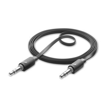 Audio-Kabel 2 m CELLULARLINE AUX AUDIO LANG, AQL®-Zertifizierung, flach, 2 x 3,5 mm Buchse, schwarz